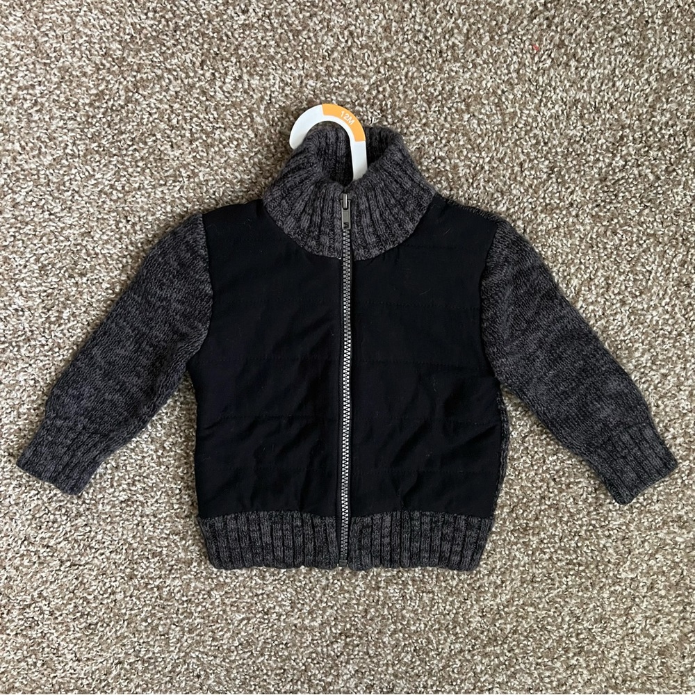 Cat & Jack Black & Gray Jacket Size 12 Months